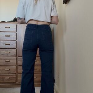 Maeve by Anthropologie The Colette Dark Wide Leg Blue Jean size 28